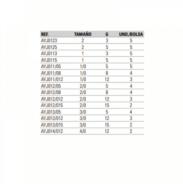 Häkchen Jig Yokozuna Universal nº2/0 - 5 Gramm