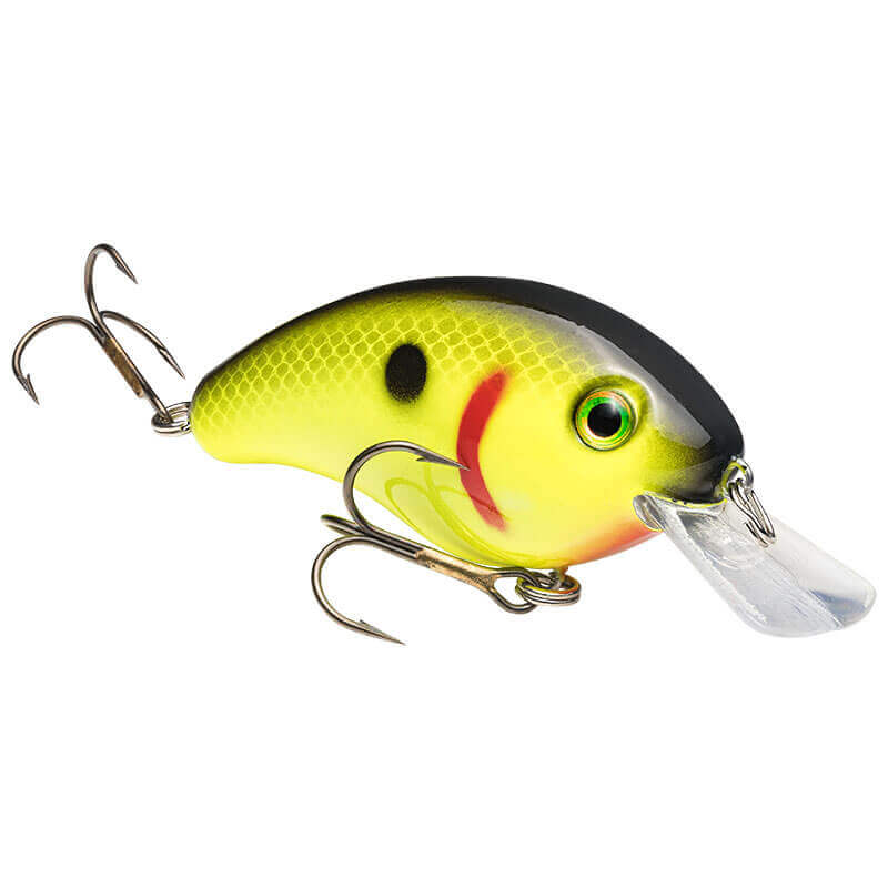 Crankbait Strike King Pro Model 4S - 110 mm Schwarzer Rücken Chartreuse
