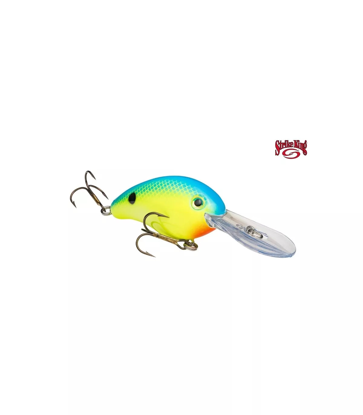 Crankbait Strike King Pro Model 4S - 110 mm Blauer Rücken Chartreuse
