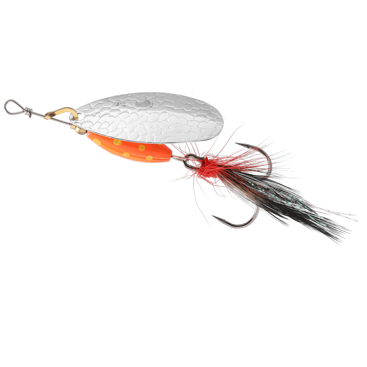 Löffelblinker Mikado M-Grub Silber/Roter Tiger