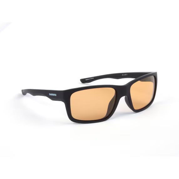 Brillen polarisierende Sonnenbrille Shimano Aspire Matte Schwarz und Gelb