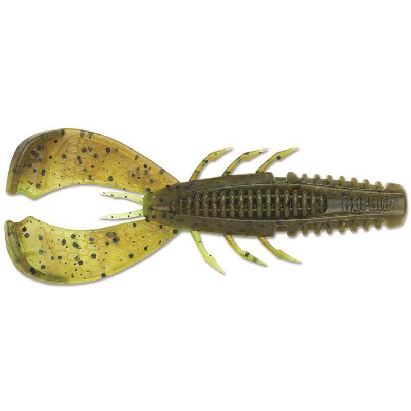 Gummifisch Krabbe Rapala Crushcity Cleanup Craw 3 - 90 mm Grüner Kürbis Chartreuse Paprika