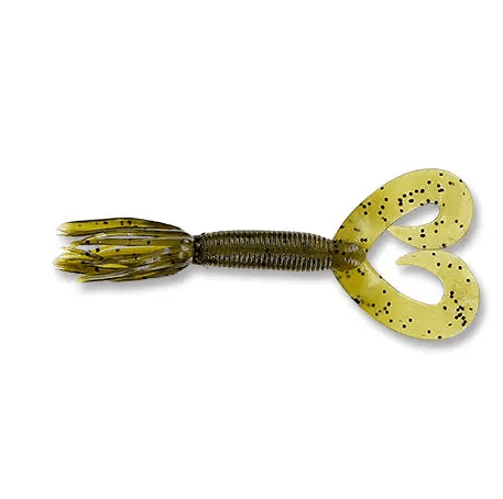 Gummifisch Yamamoto Double Tail Hula Grub 5" - 127 mm Grüner Kürbis Schwarz