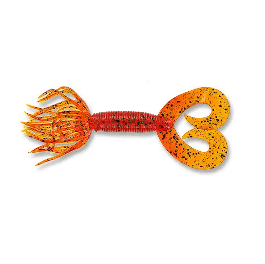 Gummifisch Yamamoto Double Tail Hula Grub 5" - 127 mm Kürbis Schwarz Grün