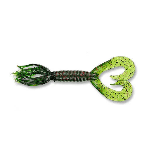 Gummifisch Yamamoto Double Tail Hula Grub 5" - 127 mm Watermelon Schwarz Rot