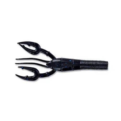 Gummifisch Yamamoto Fat Baby Craw 3,75" - 95 mm Schwarz mit großer blauer Flocke