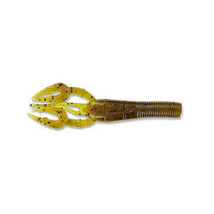 Gummifisch Yamamoto Fat Baby Craw 3.75" - 95 mm Grüner Kürbis Lila Kupferflake