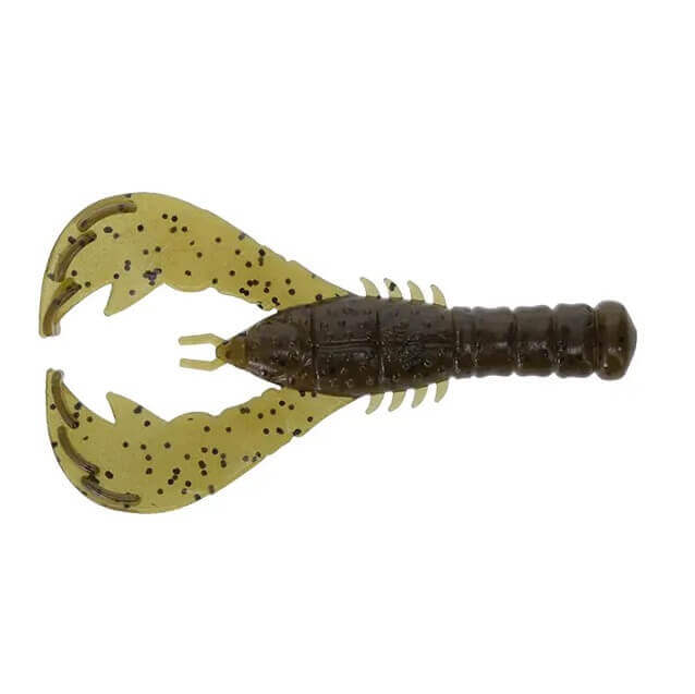 Gummifisch Yamamoto Yama Craw 4" - 100 mm Grüner Kürbis Schwarz Flake