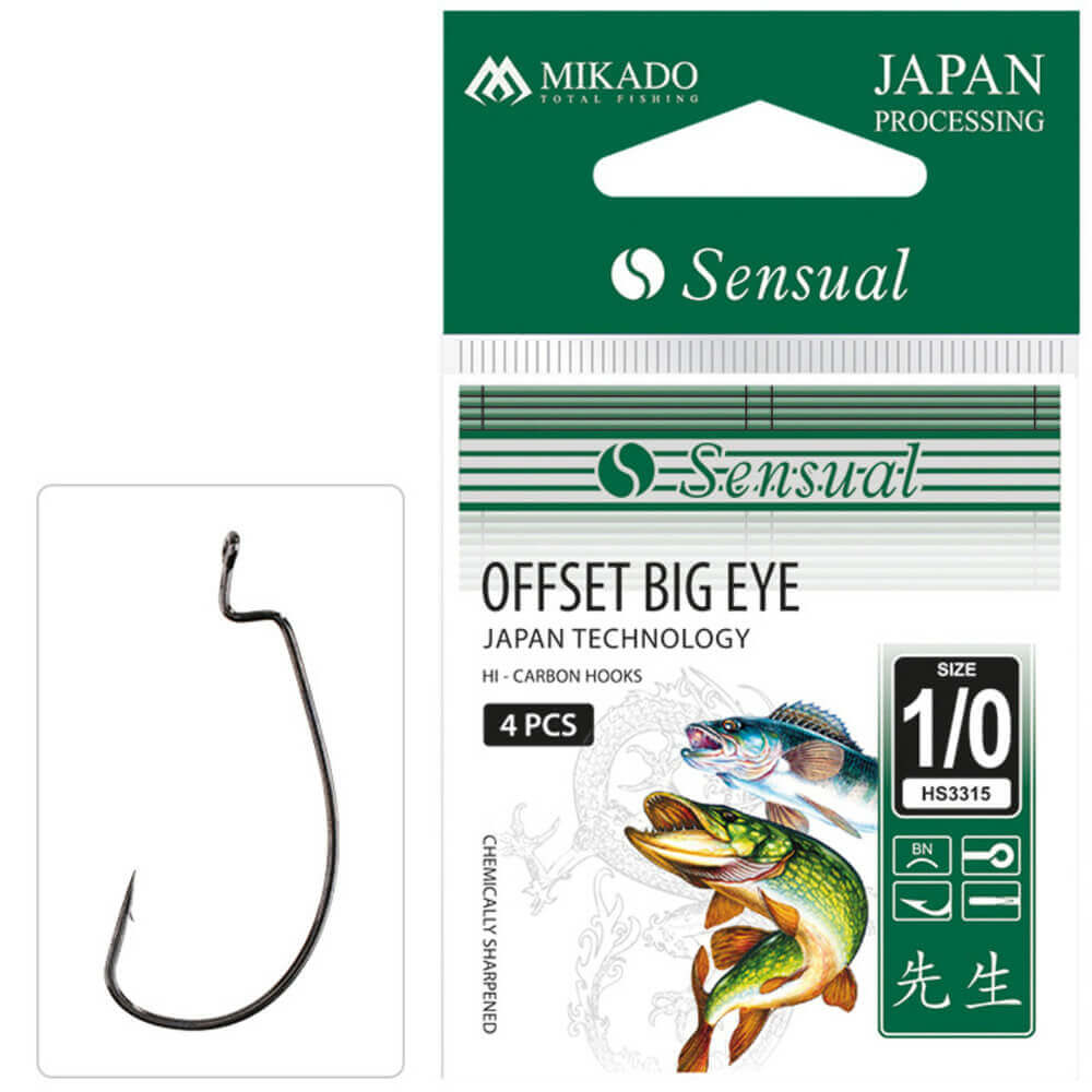 Anzuelos Mikado Sensual Offset Big Eye 3/0 - Tienda Bass