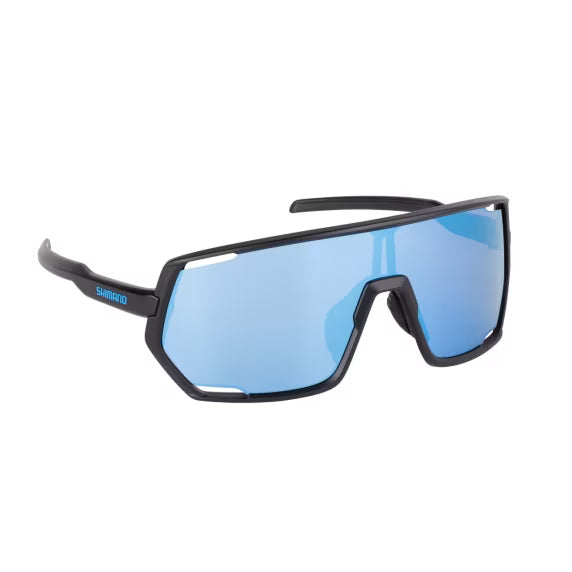 Brillen polarisierte Sonne Shimano Lesath Mattschwarz und Blau