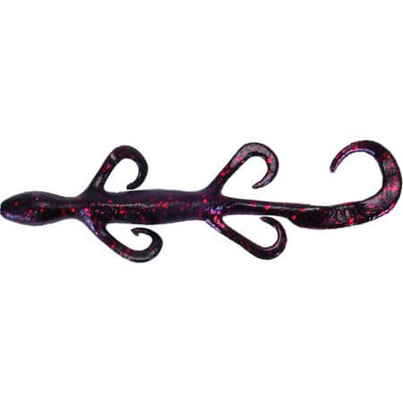 Vinilo Zoom Lizard 150 mm Black Red Glitter