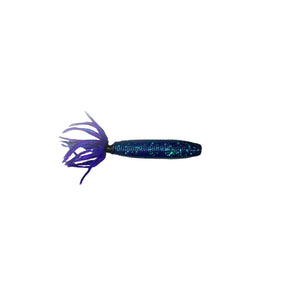 Yamamoto Fat Ika 4" purple fishing lure with emerald flake, ideal for bass and predator fishing.