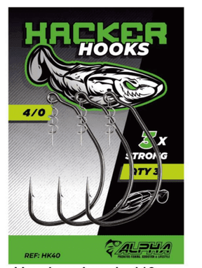 Anzuelos Alpha Hacker Weightless 4/0 - Tienda Bass