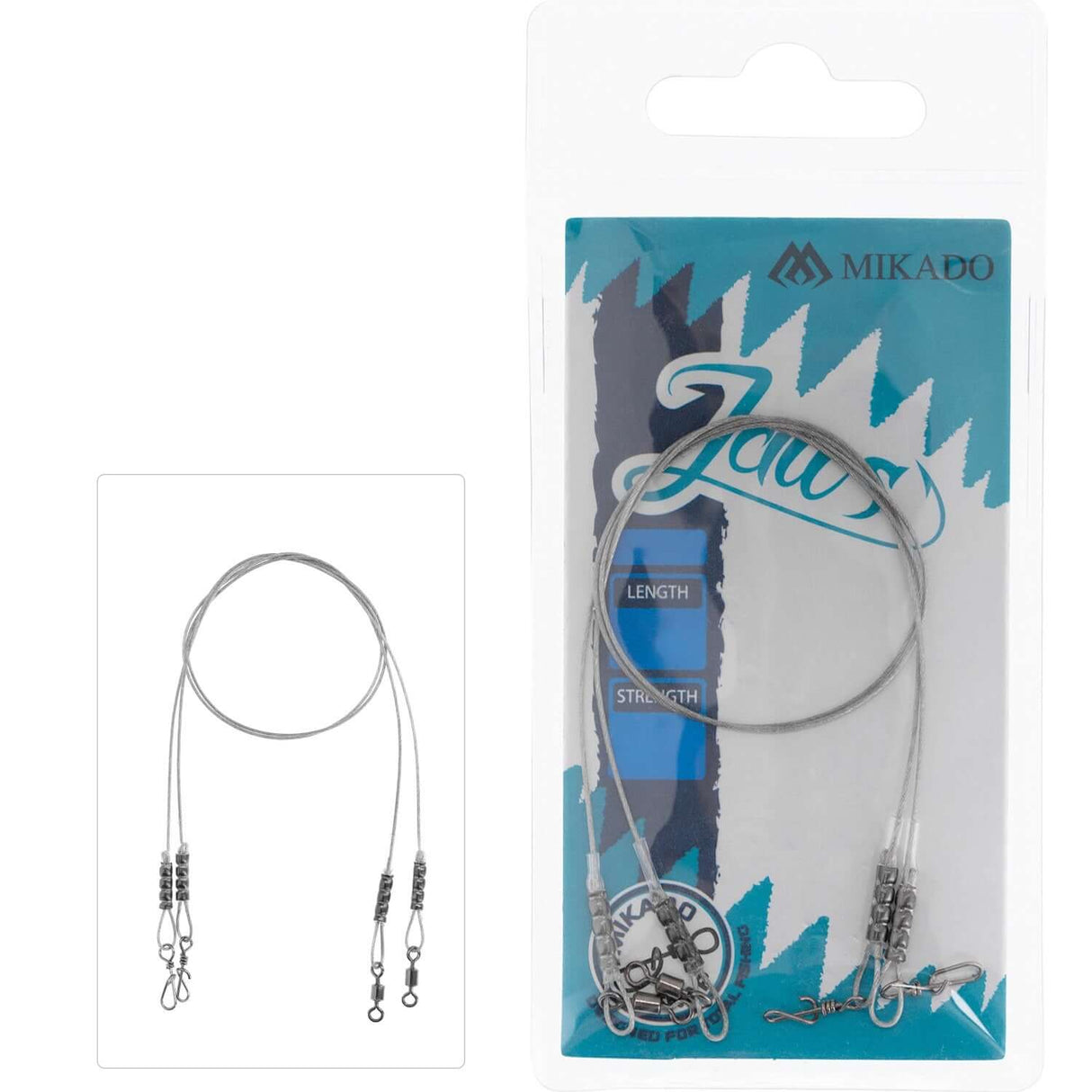 Bajo de línea de acero Mikado Jaws 35 cm/15 kg - Tienda Bass