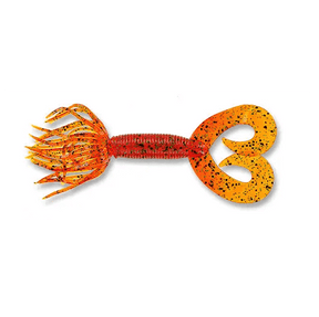 Vinilo Yamamoto Double Tail Hula Grub 5” – 127 mm Pumpkin Black Green - Tienda Bass