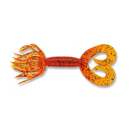 Vinilo Yamamoto Double Tail Hula Grub 5” – 127 mm Pumpkin Black Green - Tienda Bass